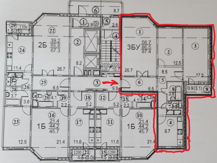 Планировка 3-ки И155-Мк .jpg (312.98 КБ) Просмотров: 19039 Планировка 3-ки И155-Мк .jpg